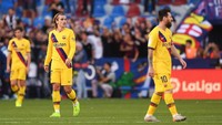 Messi dan Griezmann banyak digosipkan tidak akur. Sebagai partner di lini depan, mereka kabarnya sangat jarang bicara. (Alex Caparros/Getty Images)