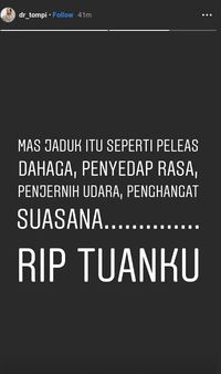 Unggahan ungkapan duka Tompi