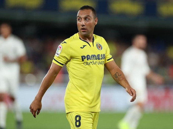 VILLAREAL, SPAIN - SEPTEMBER 01: Santi Cazorla of Villarreal CF	
 looks on during the Liga match between Villarreal CF and Real Madrid CF at Estadio de la Ceramica on September 01, 2019 in Villareal, Spain. (Photo by David Ramos/Getty Images)