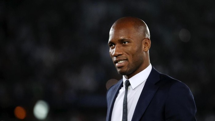 ABU DHABI, UNITED ARAB EMIRATES - DECEMBER 22:  Former Chelsea player, Didier Drogba looks on during the award ceremony after the FIFA Club World Cup UAE 2018 Final between Al Ain and Real Madrid at the Zayed Sports City Stadium on December 22, 2018 in Abu Dhabi, United Arab Emirates.  (Photo by Francois Nel/Getty Images)