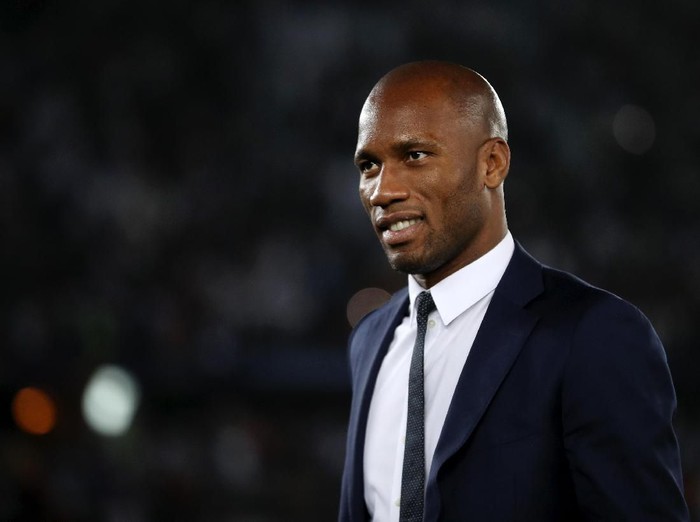 ABU DHABI, UNITED ARAB EMIRATES - DECEMBER 22:  Former Chelsea player, Didier Drogba looks on during the award ceremony after the FIFA Club World Cup UAE 2018 Final between Al Ain and Real Madrid at the Zayed Sports City Stadium on December 22, 2018 in Abu Dhabi, United Arab Emirates.  (Photo by Francois Nel/Getty Images)