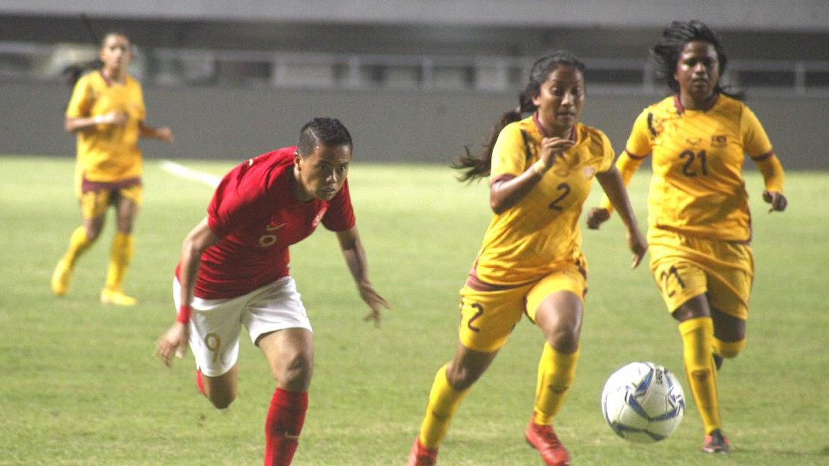 Timnas putri Indonesia menang 5-0 atas Sri Lanka dalam laga uji coba (Foto: ANTARA FOTO/Yulius Satria Wijaya/aww)