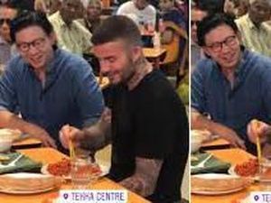 Wah! David Beckham Asyik Jajan Mee Goreng di Tekka Market