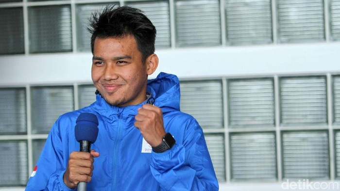 Sejumlah atlet menghadiri acara Pocari Sweat, Official Isotonic Drink SEA Games 2019 di GBK, Jakarta, Senin (18/11). Witan Sulaiman hingga Emilia Nova hadiri acara ini.