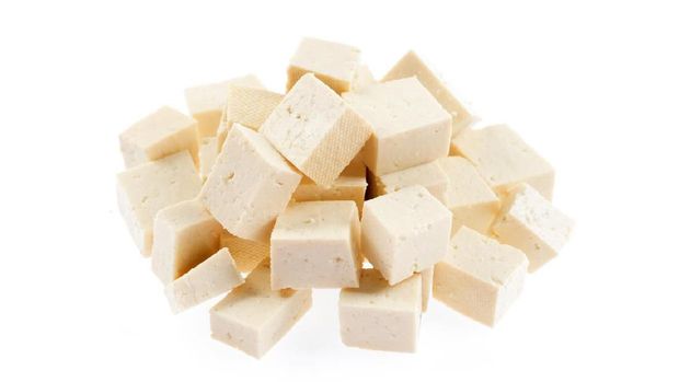 White Tofu  on the White background