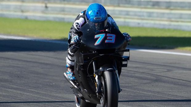 Alex Marquez menjalani tes perdana MotoGP bersama Honda di Valencia. 
