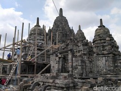 Pemugaran Dua Anak Candi di Candi Sewu Selesai Tahun Ini