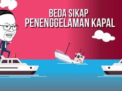 Beda Sikap Susi dan Edhy soal Penenggelaman Kapal