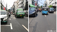 Before-After Penghapusan Marka Parkir yang Serobot Jalan di Jakpus