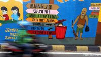 Mural Siaga Banjir Mejeng di Pintu Air Manggarai