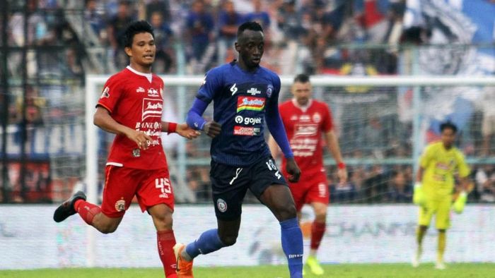 Makan Konate gagalkan kemenangan Persija Jakarta dan laga berakhir imbang 1-1. (H Prabowo/Antara)