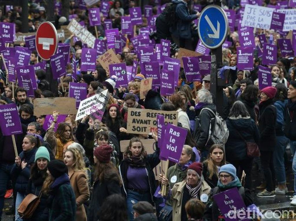 Ratusan Perempuan Dibunuh dalam Setahun, Ribuan Orang Demo di Paris