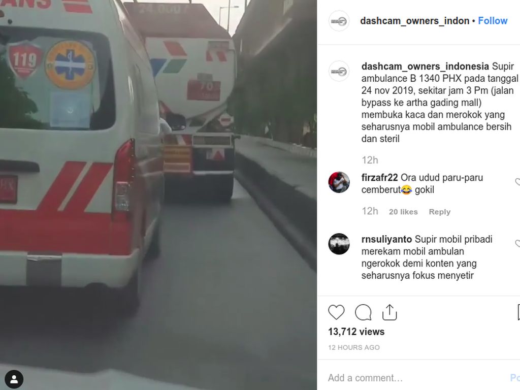 Viral Driver Ambulans Merokok Saat Bertugas, Dikomentari Dinkes DKI