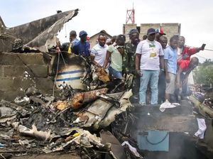 Puluhan Orang Tewas Usai Pesawat Jatuh di Kongo