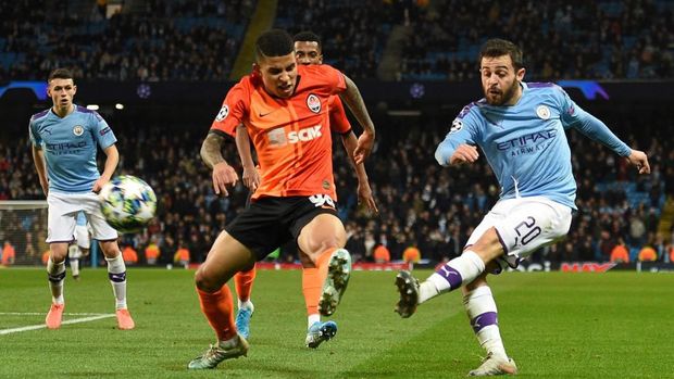 Man City ke 16 besar usai diimbangi Shakhtar.