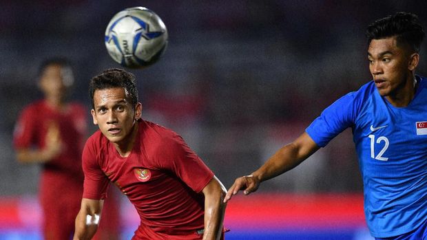 Egy Maulana Vikri saat melawan SIngapura. (