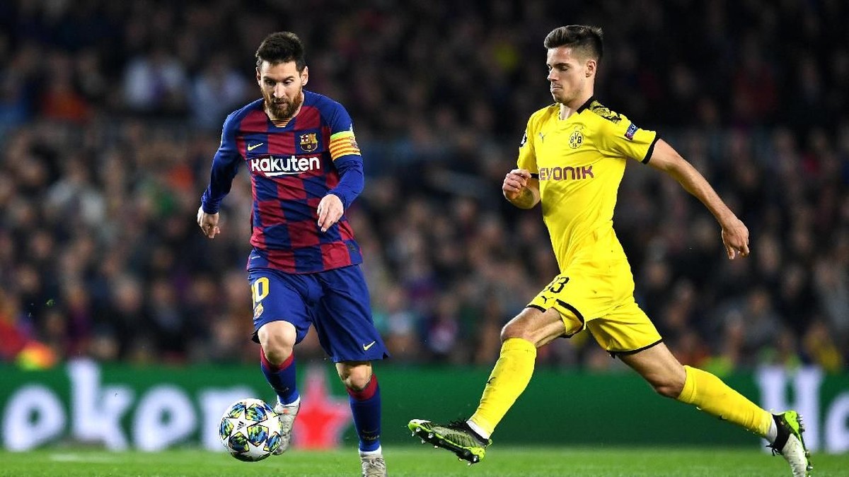 Aksi Lionel Messi di laga Barcelona vs Borussia Dortmund di Liga Champions. (Foto: David Ramos/Getty Images)