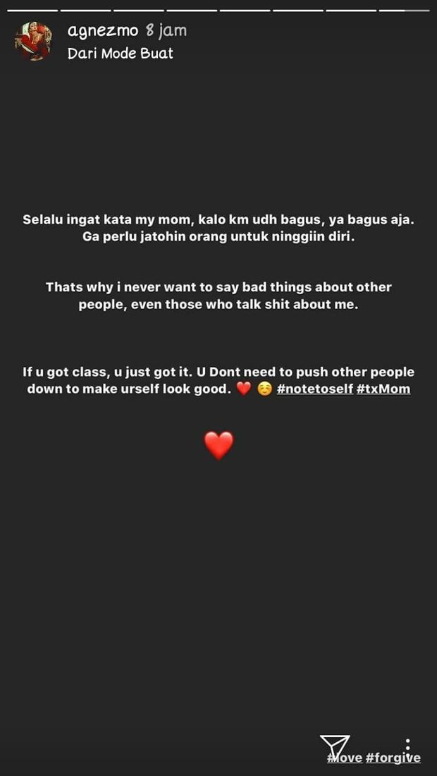 Insta Story Agnez Mo