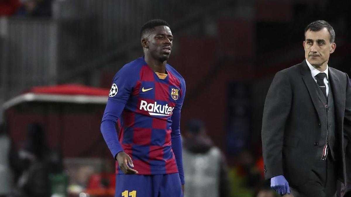 Ousmane Dembele dipastikan absen enam bulan usai menjalani operasi (Foto: AP Photo/Emilio Morenatti)