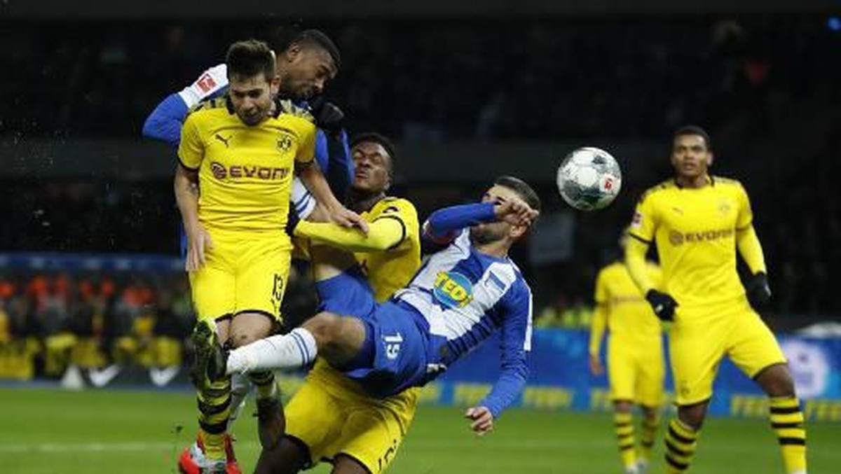 Borussia Dortmund berhasil mengalahkan Hertha Berlin (Foto: Odd ANDERSEN / AFP)