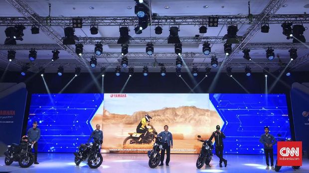 PT Yamaha Indonesia Motor Manufacturing (YIMM) meluncurkan tiga motor baru hari ini di Kemayoran, Jakarta Pusat Senin (2/12).