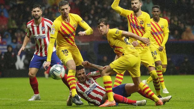 Barcelona sempat kesulitan mencetak gol ke gawang Atletico.
