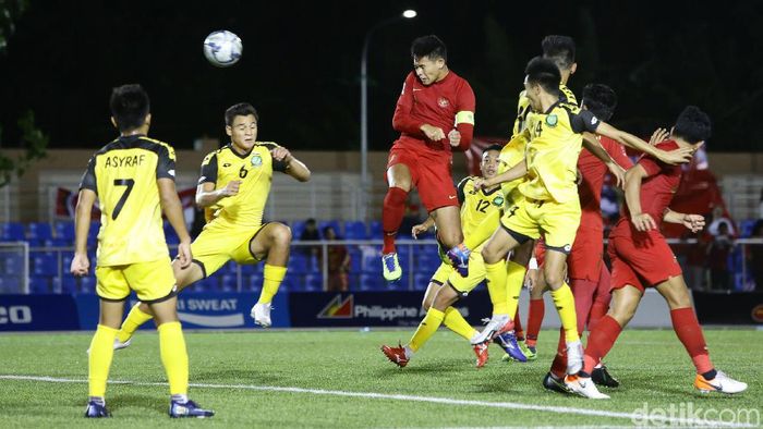 Andy Setyo Nugroho mencetak satu gol saat Indonesia menag 8-0 atas Brunei Darussalam di SEA Games 2019. (Foto: Grandyos Zafna/detikcom) Andy Setyo Nugroho mencetak satu gol saat Indonesia menag 8-0 atas Brunei Darussalam di SEA Games 2019. (Foto: Grandyos Zafna/detikcom)