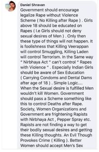 Tulisan Daniel Shravan di Facebook