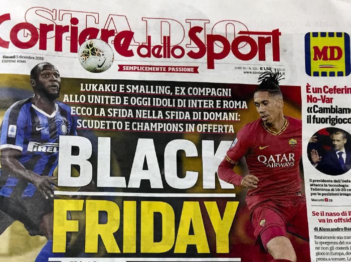 Tajuk utama Corriere dello Sport yang dikritik habis (AP Photo/Fabio Polimeni) Tajuk utama Corriere dello Sport yang dikritik habis (AP Photo/Fabio Polimeni)