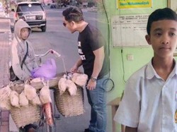 Semangat! Bocah SMP Ini Keliling Jualan Karak Untuk Biayai Sekolah