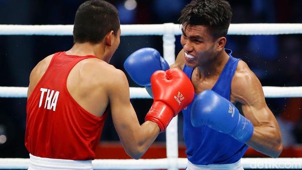 Aksi Petinju Indonesia Kelas 60 Kg Lawan Thailand