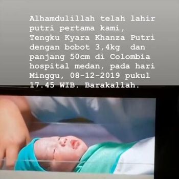 Ariska Putri melahirkan anak pertamanya