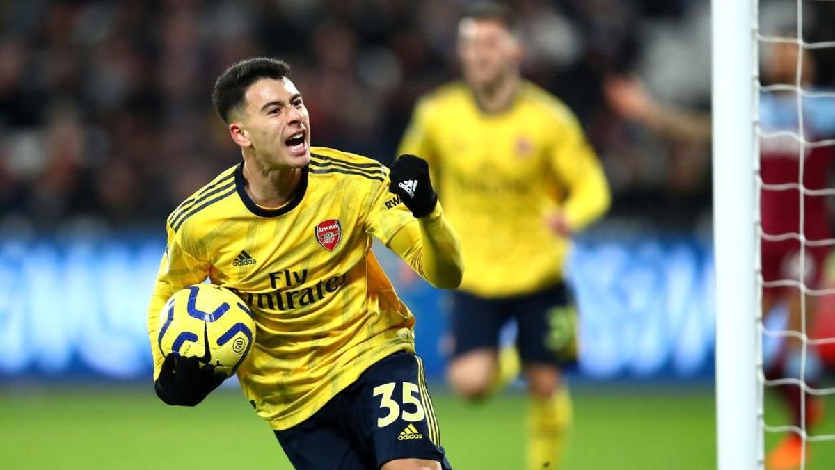 Penampilan apik Gabriel Martinelli di laga kontra West Ham United mendapat pujian dari Freddie Ljungberg (Foto: Julian Finney/Getty Images)