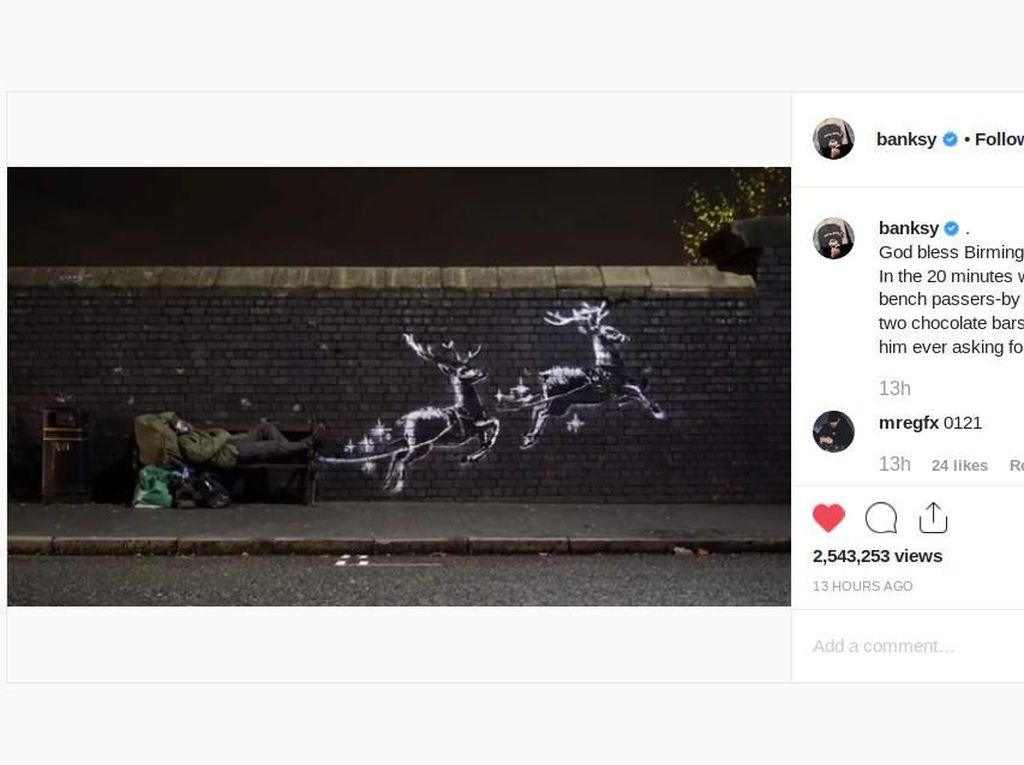 Mural Banksy di Birmingham Kini Ditutupi Plastik