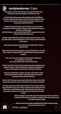 Klarifikasi Cyndyana Lorens