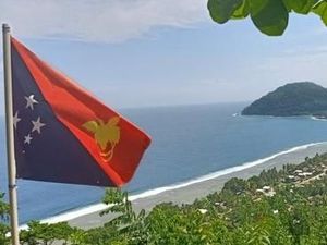 Foto: Berdiri di Perbatasan Indonesia-Papua Nugini Foto: Berdiri di Perbatasan Indonesia-Papua Nugini