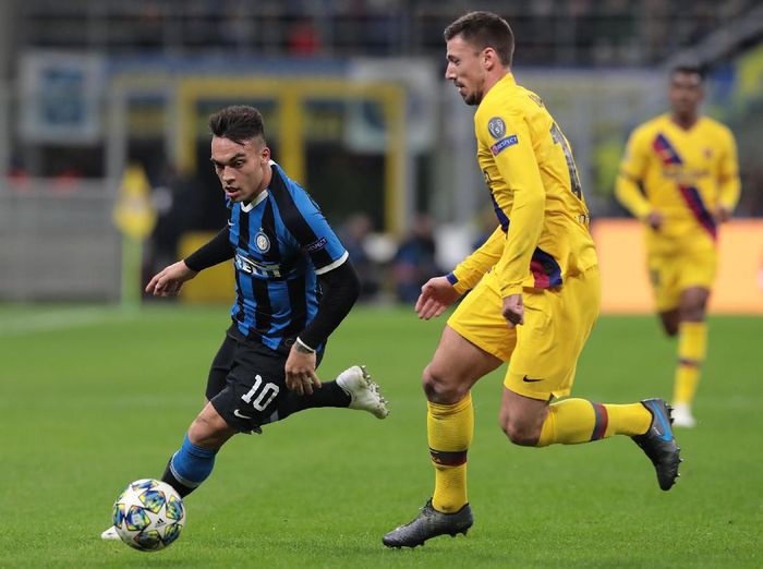 Inter Milan vs Barcelona sementara 1-1 di babak pertama. (Foto: Emilio Andreoli / Getty Images) Inter Milan vs Barcelona sementara 1-1 di babak pertama. (Foto: Emilio Andreoli / Getty Images)
