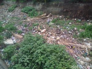 Jorok! Sungai Temulus Kudus Dipenuhi Sampah Plastik-Popok Bekas