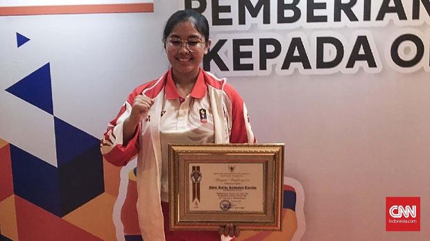 Peraih medali emas cabor menembak di SEA Games 2019, Vidya Rafika Rahmatan Toyyiba.
