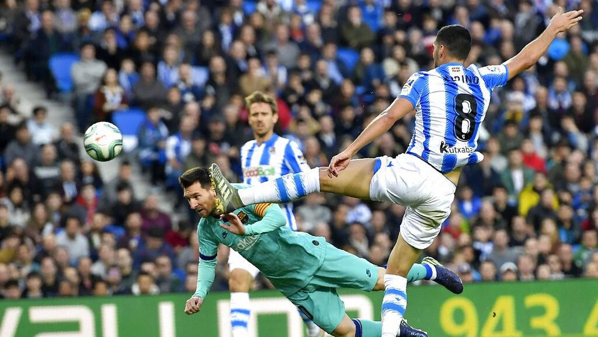 Barcelona ditahan Sociedad dengan skor 2-2 di Liga Spanyol. (Foto: Alvaro Barrientos / AP Photo)
