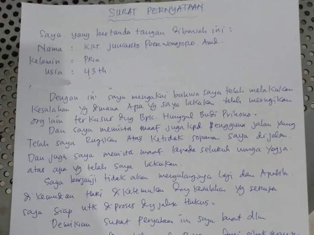 Ngaku Salah dan Minta Maaf, Ini Isi Surat Pemobil Mewah Ugal-ugalan Ngaku Salah dan Minta Maaf, Ini Isi Surat Pemobil Mewah Ugal-ugalan