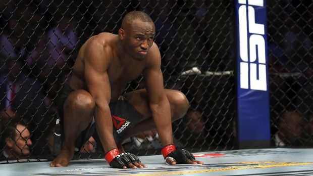 LAS VEGAS, NEVADA - DECEMBER 14: UFC welterweight champion Kamaru Usman prepares for his title defense against Colby Covington during UFC 245 at T-Mobile Arena on December 14, 2019 in Las Vegas, Nevada. Usman retained his title with a fifth-round TKO. Steve Marcus/Getty Images/AFP