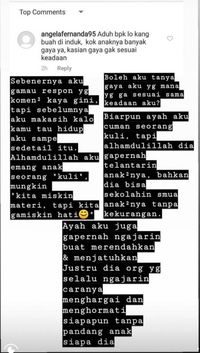 Insta Story Olivia Noor yang merasa dihina 