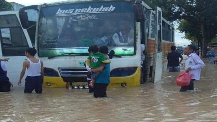 Banjir di Tebing Tinggi (Antara Foto)