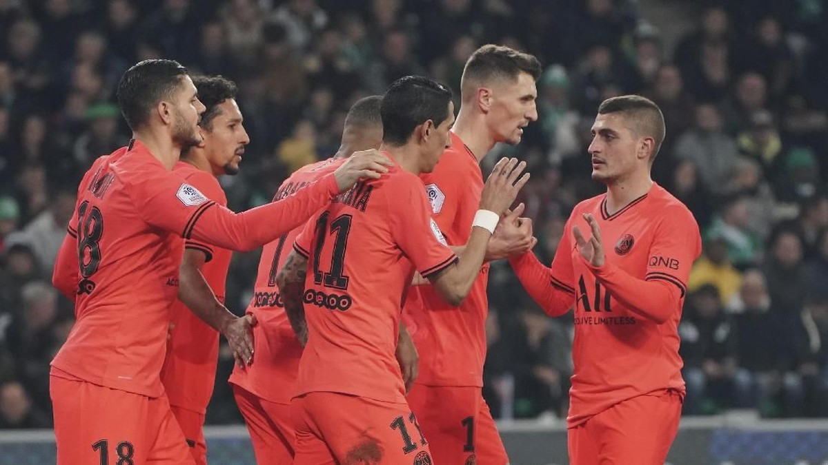 PSG menang 4-0 atas Saint-Etienne. (Foto: Laurent Cipriani/AP Photo)