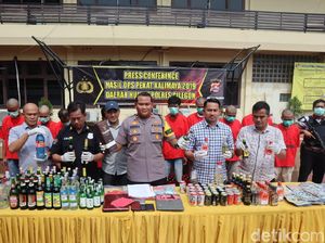 Operasi Pekat, Polisi Sita Ribuan Botol Miras di Cilegon