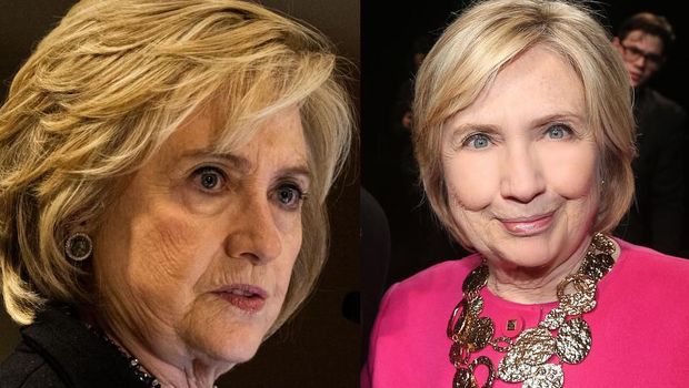 Penampilan terbaru Hillary Clinton (kanan)