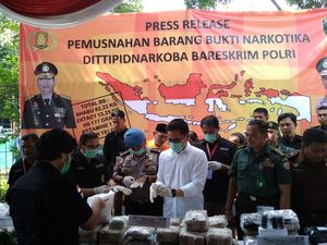 Polisi Musnahkan 96 Kg Barang Bukti Kasus Narkoba Jaringan Internasional