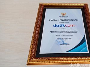 detikcom Raih Penghargaan Pendorong Keterbukaan Informasi Publik dari KIP