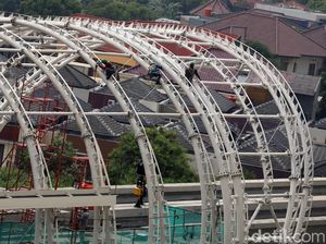 Kejar Tayang, Pembangunan Stasiun LRT Jatibening Dikebut